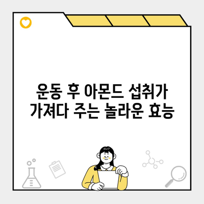 운동 후 아몬드 섭취가 가져다 주는 놀라운 효능