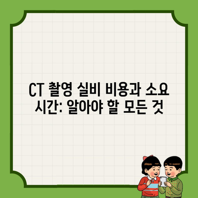 CT 촬영 실비 비용과 소요 시간: 알아야 할 모든 것