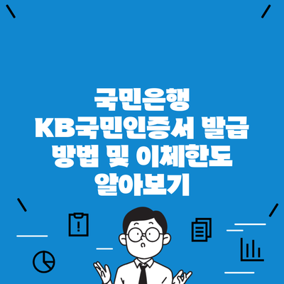 국민은행 KB국민인증서 발급 방법 및 이체한도 알아보기