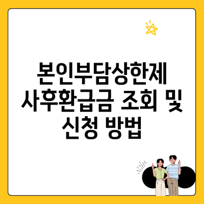 본인부담상한제 사후환급금 조회 및 신청 방법