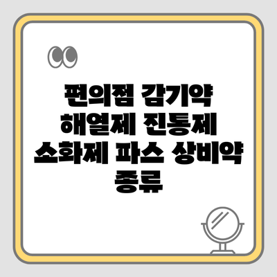 편의점 감기약 해열제 진통제 소화제 파스 상비약 종류