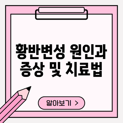 황반변성 원인과 증상 및 치료법