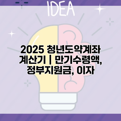 2025 청년도약계좌 계산기 | 만기수령액, 정부지원금, 이자