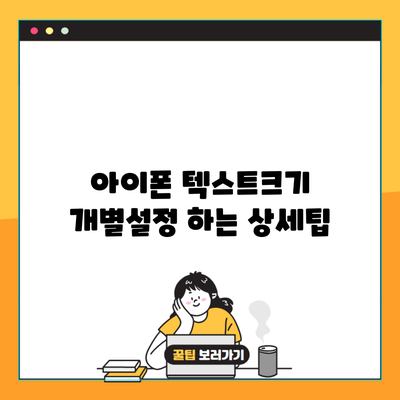 아이폰 텍스트크기 개별설정 하는 상세팁