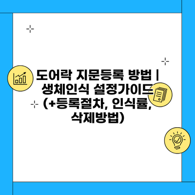 도어락 지문등록 방법 | 생체인식 설정가이드 (+등록절차, 인식률, 삭제방법)