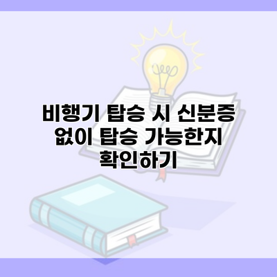 비행기 탑승 시 신분증 없이 탑승 가능한지 확인하기