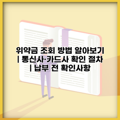 위약금 조회 방법 알아보기 | 통신사·카드사 확인 절차 | 납부 전 확인사항
