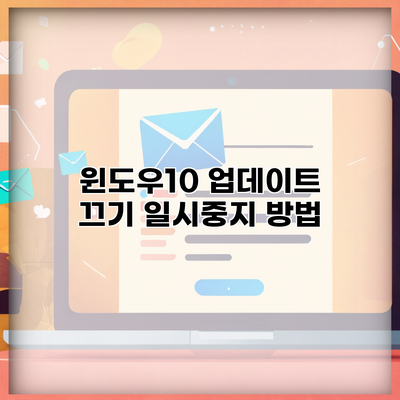 윈도우10 업데이트 끄기 일시중지 방법