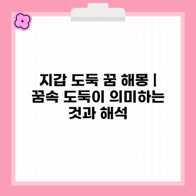 지갑 도둑 꿈 해몽 | 꿈속 도둑이 의미하는 것과 해석