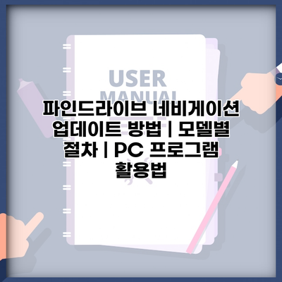 파인드라이브 네비게이션 업데이트 방법 | 모델별 절차 | PC 프로그램 활용법