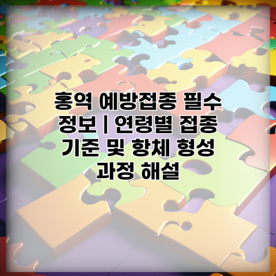 홍역 예방접종 필수 정보 | 연령별 접종 기준 및 항체 형성 과정 해설