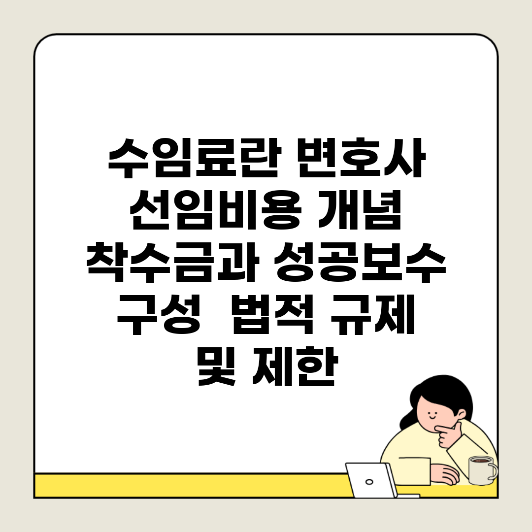 수임료란 변호사 선임비용 개념 | 착수금과 성공보수 구성 | 법적 규제 및 제한