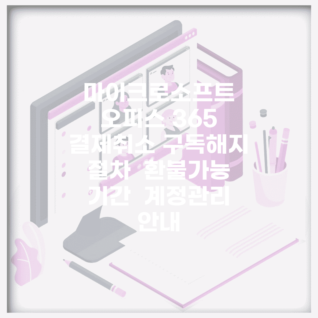 마이크로소프트 오피스 365 결제취소 구독해지 절차 | 환불가능 기간 | 계정관리 안내