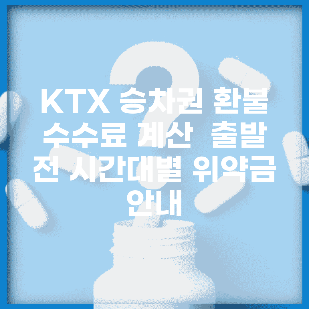 KTX 승차권 환불 수수료 계산 | 출발 전 시간대별 위약금 안내