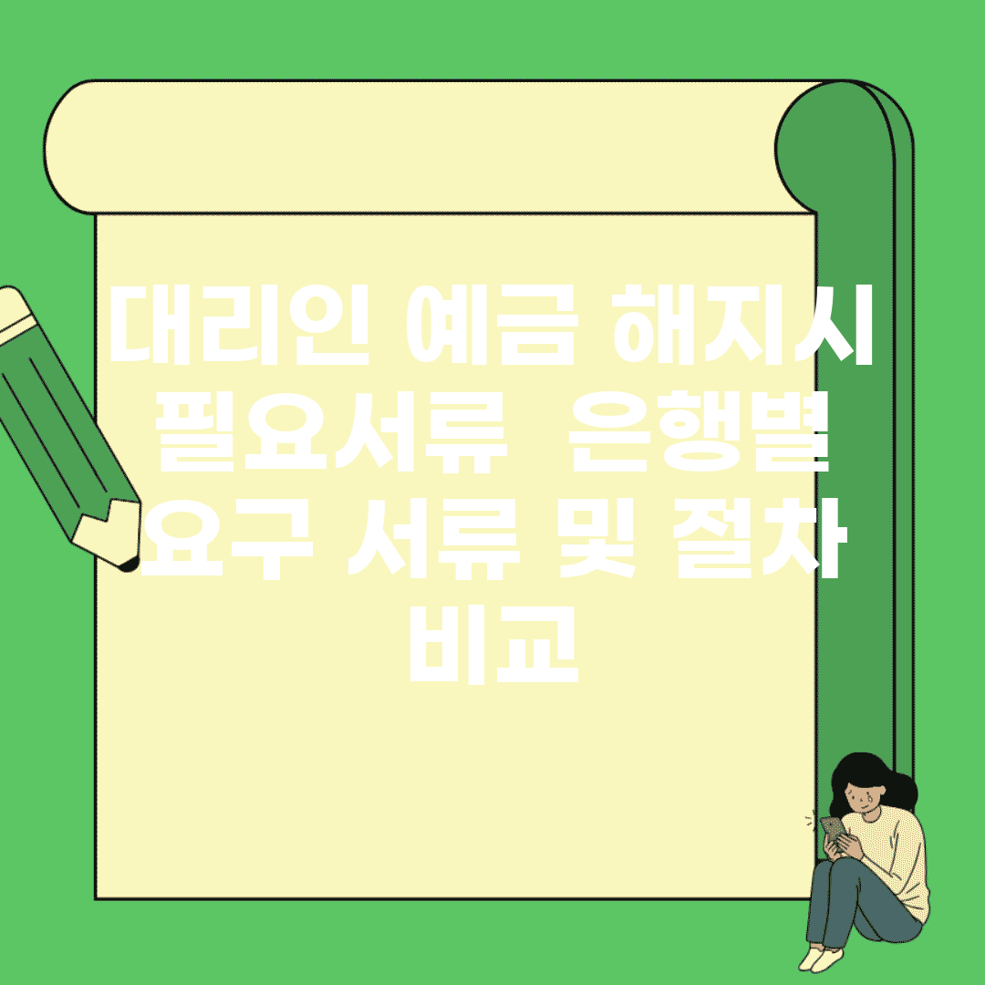 대리인 예금 해지시 필요서류 | 은행별 요구 서류 및 절차 비교