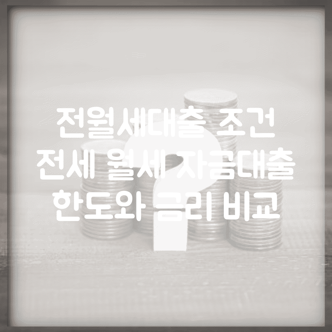전월세대출 조건 | 전세 월세 자금대출 한도와 금리 비교