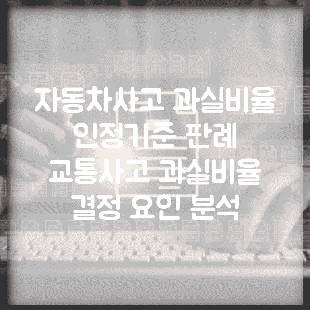 자동차사고 과실비율 인정기준 판례 | 교통사고 과실비율 결정 요인 분석