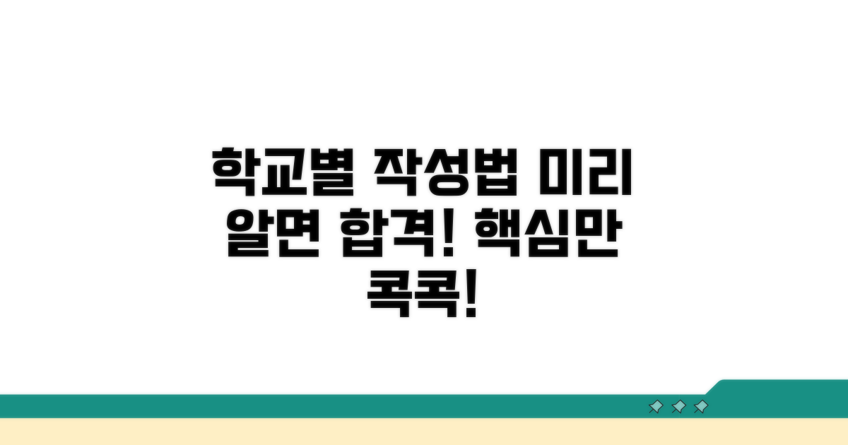 학교별 작성법, 미리 알아두세요