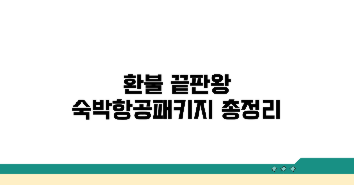 숙박, 항공, 패키지별 환불 조건