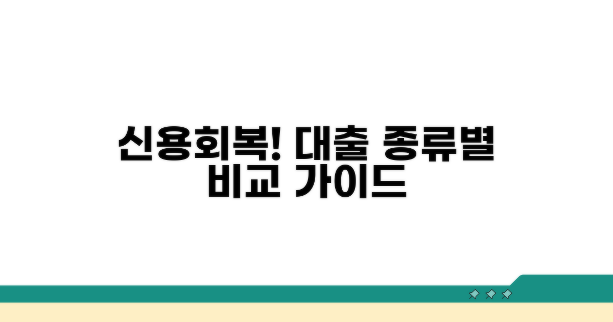 신용회복 대출 종류별 비교