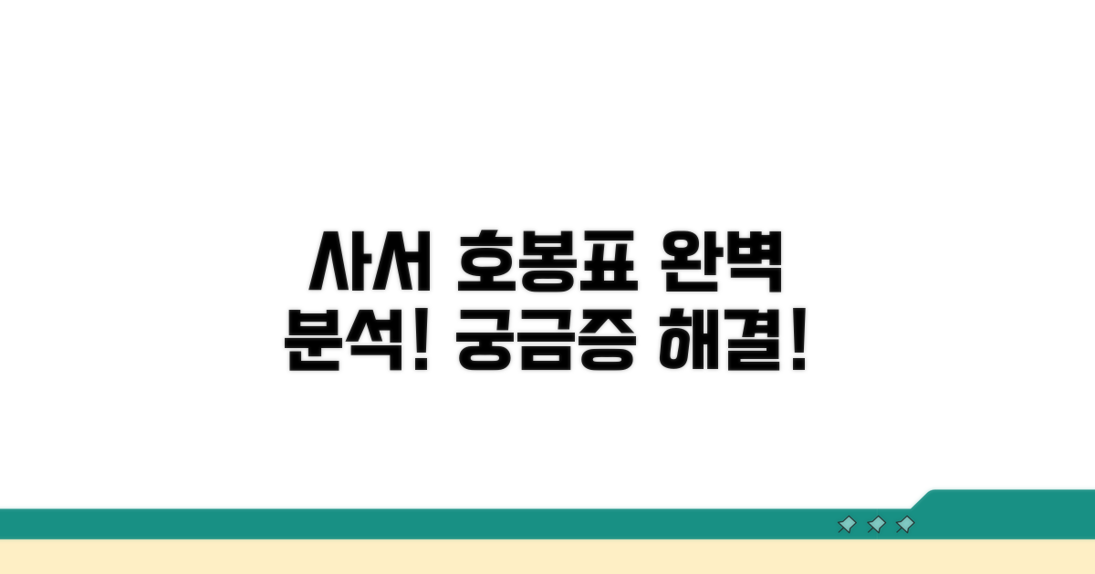 사서 호봉표 완벽 분석