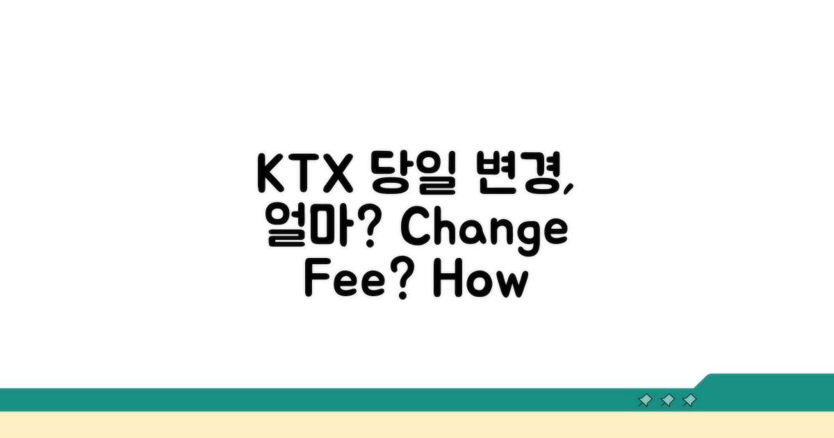 KTX 당일 변경 수수료, 얼마일까?
