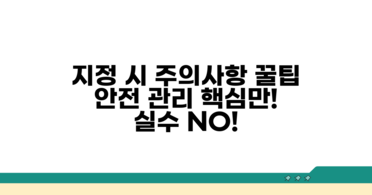 지정 시 주의사항과 안전 관리 팁