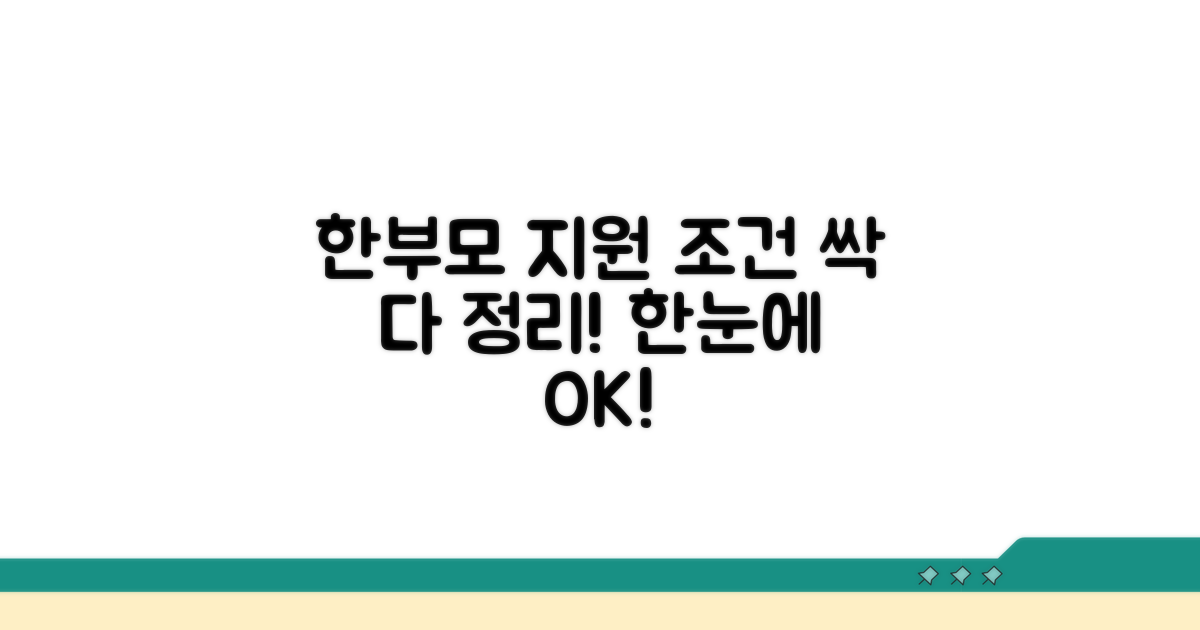 한부모 지원 조건, 한눈에 확인