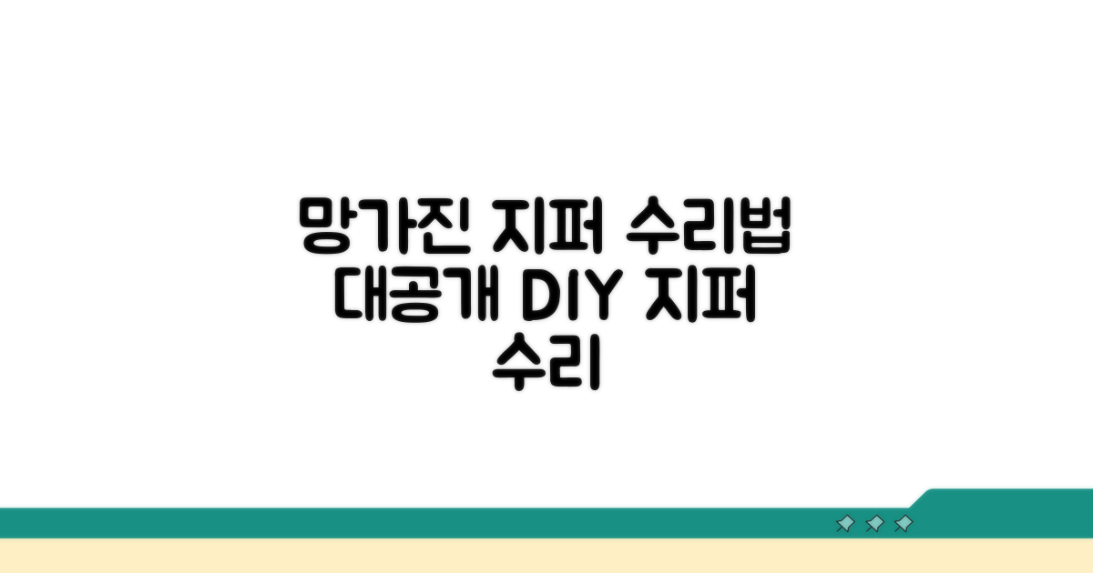 망가진 지퍼, 직접 고치는 방법