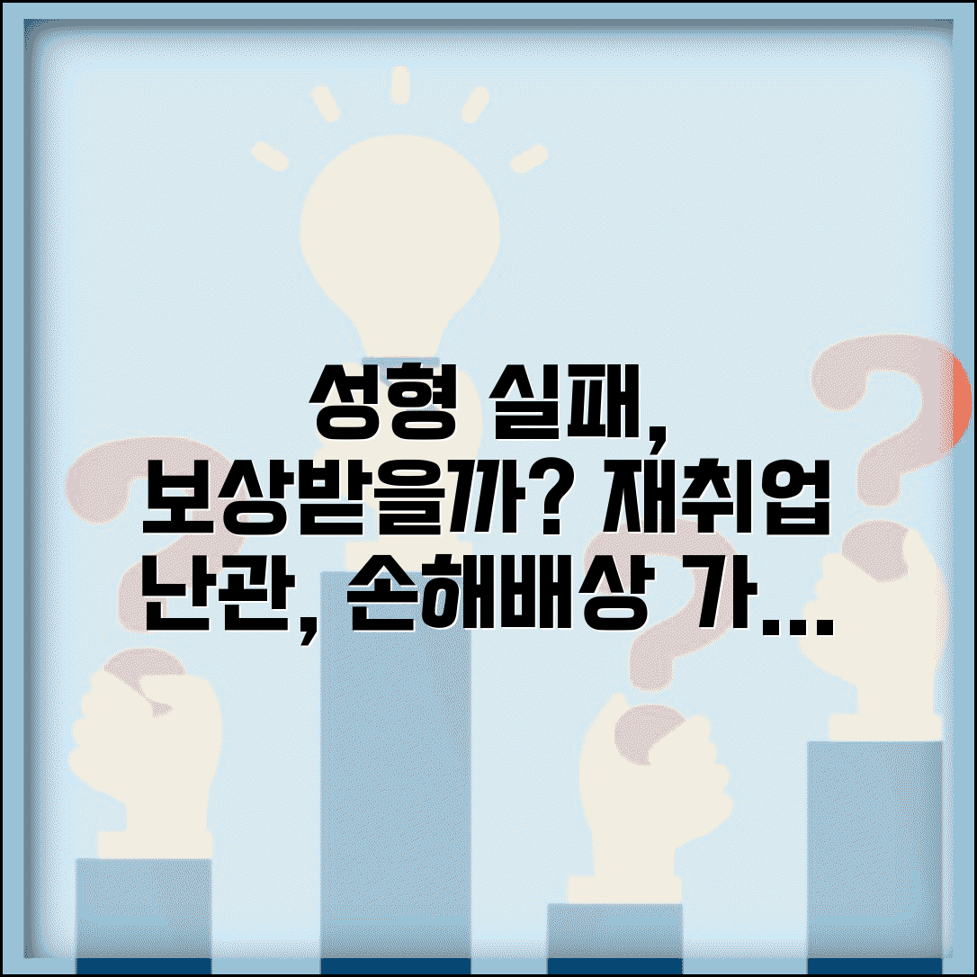 성형 실패로 재직장 구하기 어려운데 손해배상에 포함되나요 | 성형 실패 | 경제적 손실 | 배상 범위