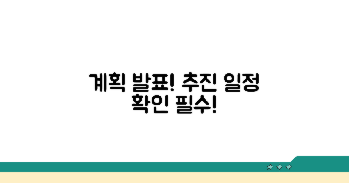 계획 발표 및 추진 일정 확인