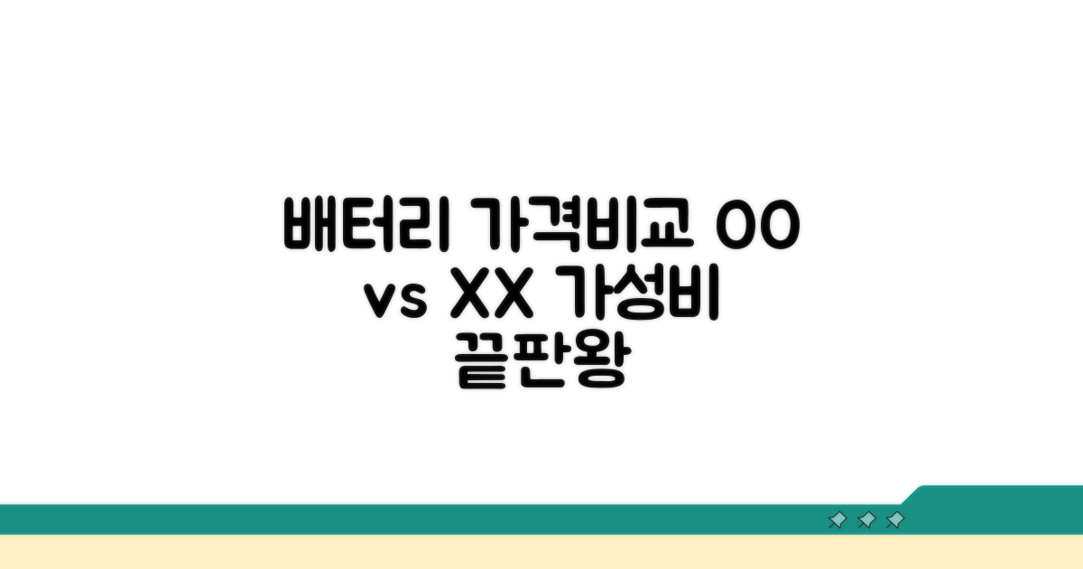 자동차 배터리 브랜드별 가격 비교