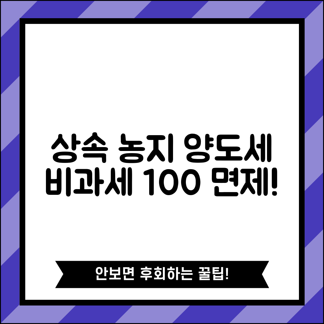 상속농지 양도소득세 비과세 | 상속받은 농지 양도세 면제