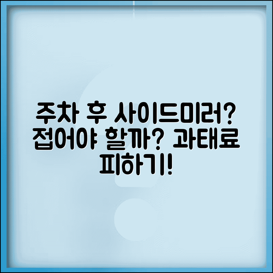 주차 후 사이드미러 접어야 하나 완벽정리 | 사이드미러 접기 의무 과태료