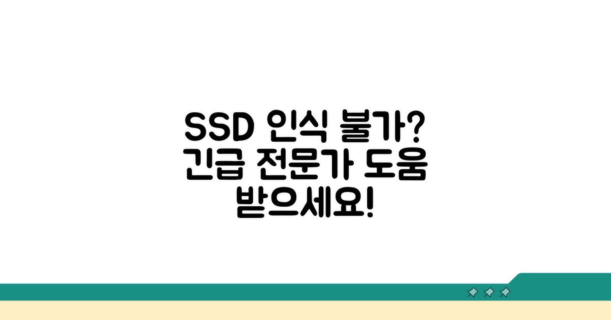 SSD 인식 불가, 전문가 도움 필요할 때