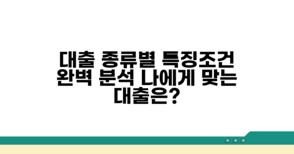 종류별 특징과 대출 조건 분석