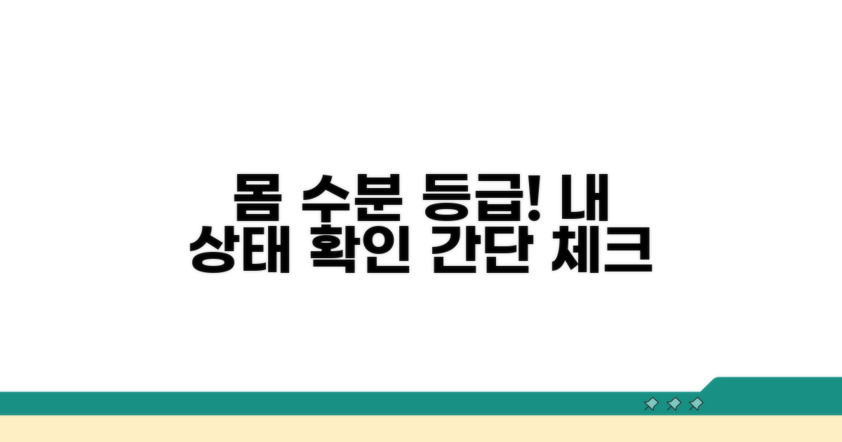 내 몸 수분 상태, 등급으로 확인
