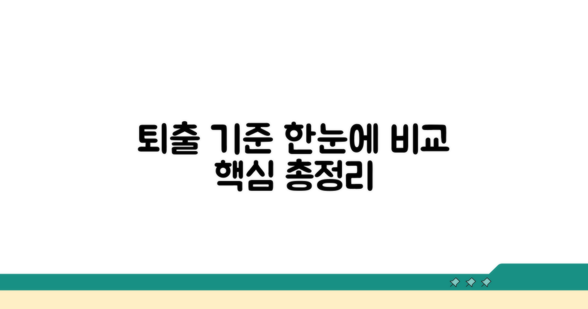 퇴출 기준, 한눈에 비교 분석