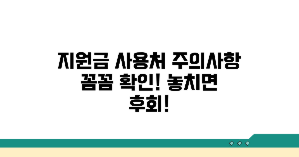 지원금 사용처와 주의사항 확인