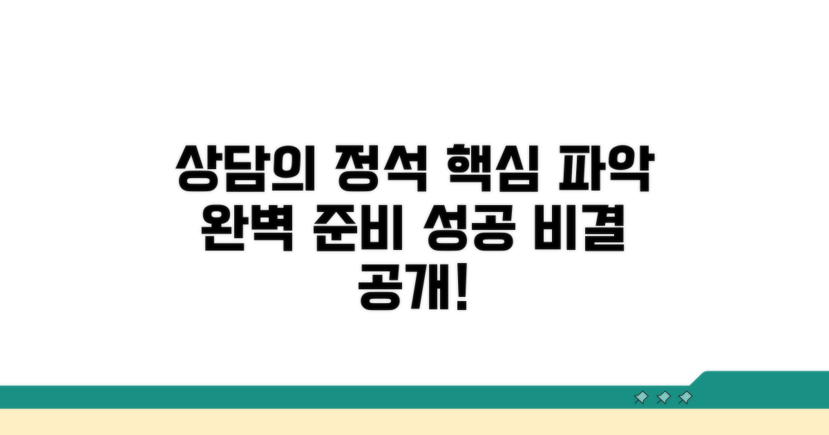 정확한 상담 내용 파악과 준비