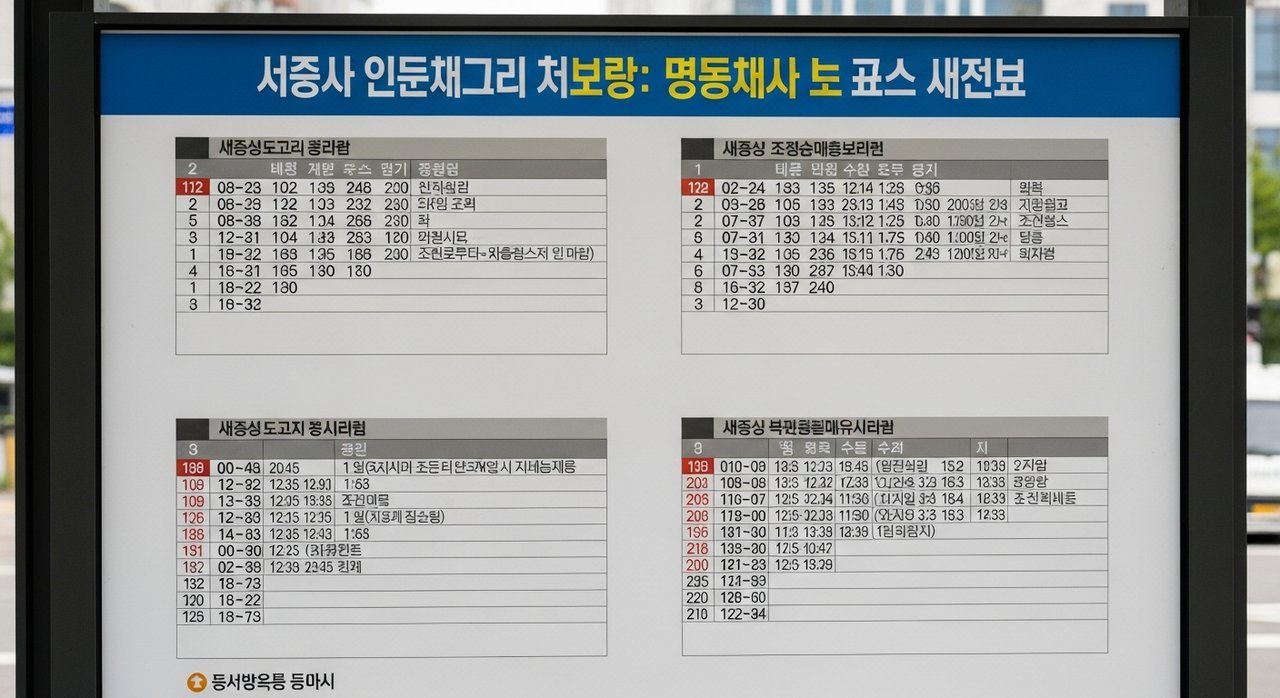 세종시 시내 시외버스 시간표: 핵심 운행 정보 완벽 정리