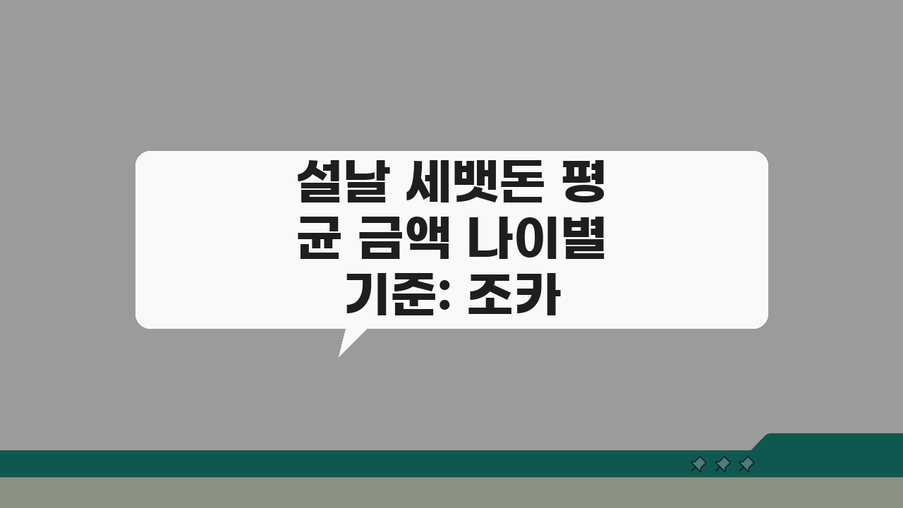 설날 세뱃돈 평균 금액 나이별 기준: 조카 세배돈 얼마가 적당할까?