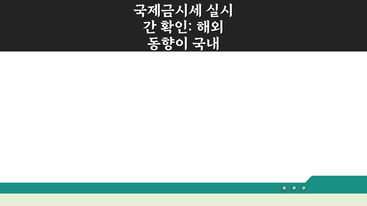 국제금시세 실시간 확인: 해외 동향이 국내 가격에 미치는 영향 5가지