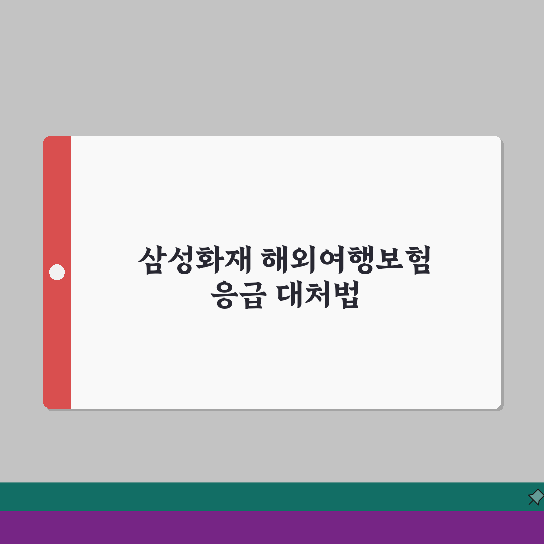 삼성화재 해외여행보험 영어 응급상황 대처가이드 꿀팁 공유해요