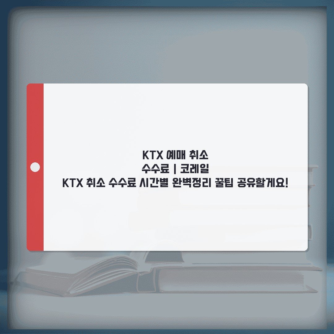 KTX 예매 취소 수수료 | 코레일 KTX 취소 수수료 시간별 완벽정리 꿀팁 공유할게요!
