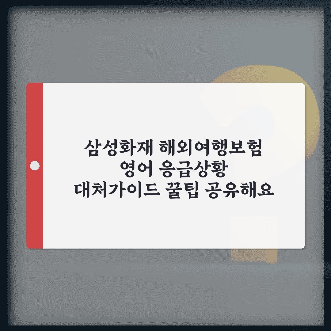 삼성화재 해외여행보험 영어 응급상황 대처가이드 꿀팁 공유해요